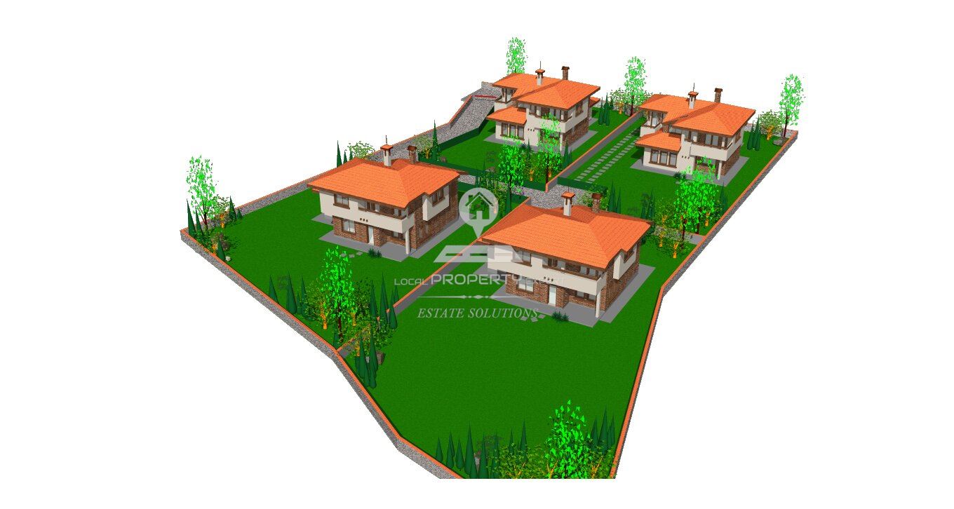 ДВУЕТАЖНА КЪЩА С ПАНОРАМНА ГЛЕДКА КЪМ ПЛАНИНА, ЧАСТ ОТ БУТИКОВ КОМПЛЕКС. - 0