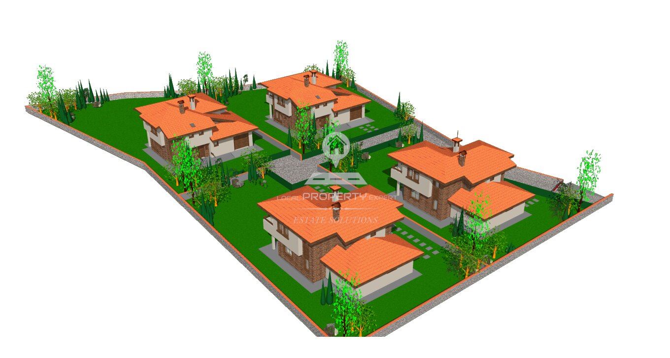 ДВУЕТАЖНА КЪЩА С ПАНОРАМНА ГЛЕДКА КЪМ ПЛАНИНА, ЧАСТ ОТ БУТИКОВ КОМПЛЕКС. - 0