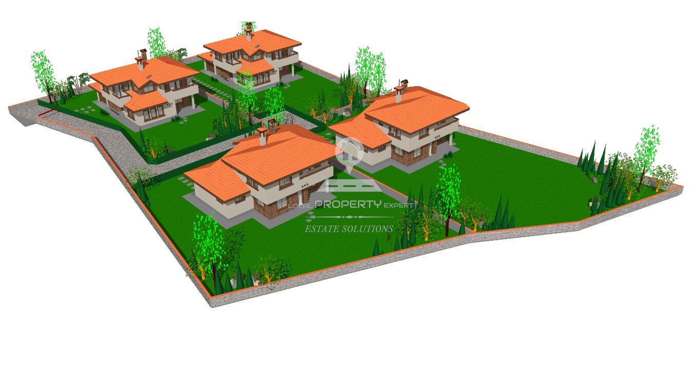 ДВУЕТАЖНА КЪЩА С ПАНОРАМНА ГЛЕДКА КЪМ ПЛАНИНА, ЧАСТ ОТ БУТИКОВ КОМПЛЕКС. - 0