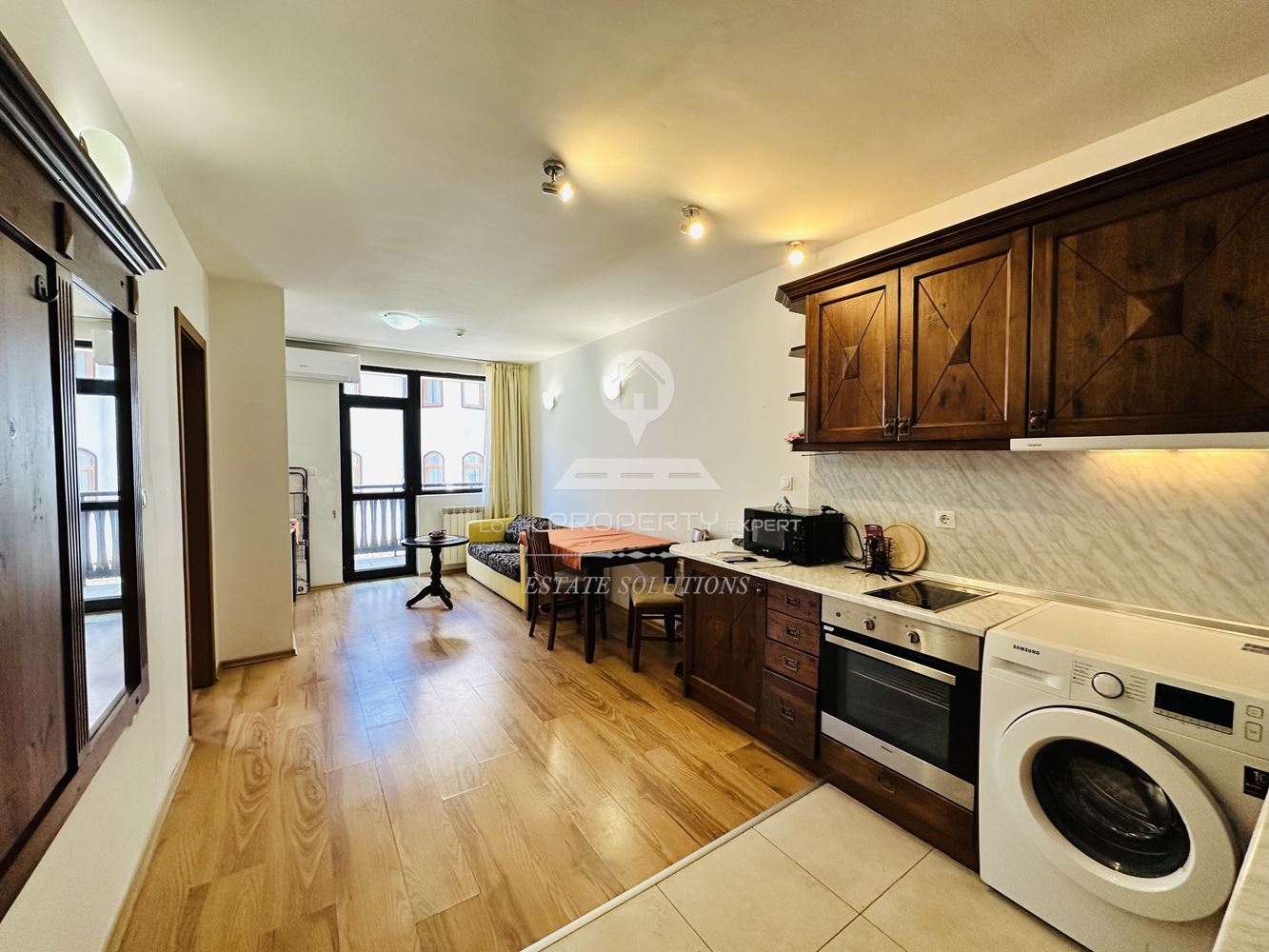 НАПЪЛНО ОБЗАВЕДЕН, ДВУСТАЕН АПАРТАМЕНТ ПОД НАЕМ В ЖИЛИЩНА СГРАДА "ЕЛЕГАНТ ЛОДЖ", КВ. ГРАМАДЕТО, ГР. БАНСКО. - 0