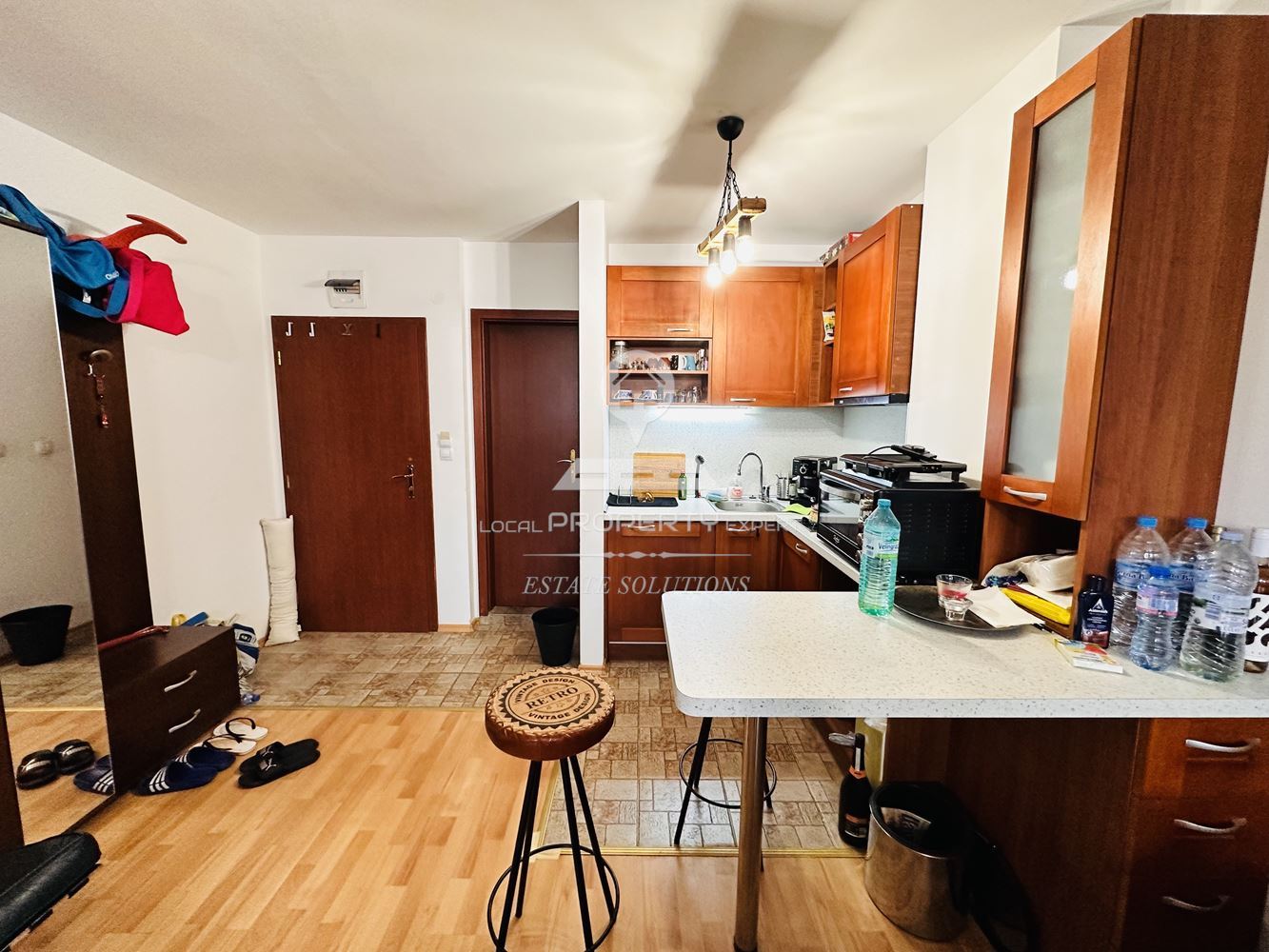 НАПЪЛНО ОБЗАВЕДЕН ДВУСТАЕН АПАРТАМЕНТ В СГРАДА "MAUNTAIN PARADISE" 1, УЛ. МУРАТОВО ЕЗЕРО, КВ. ГЛАЗНЕ, ГР. БАНСКО. - 0