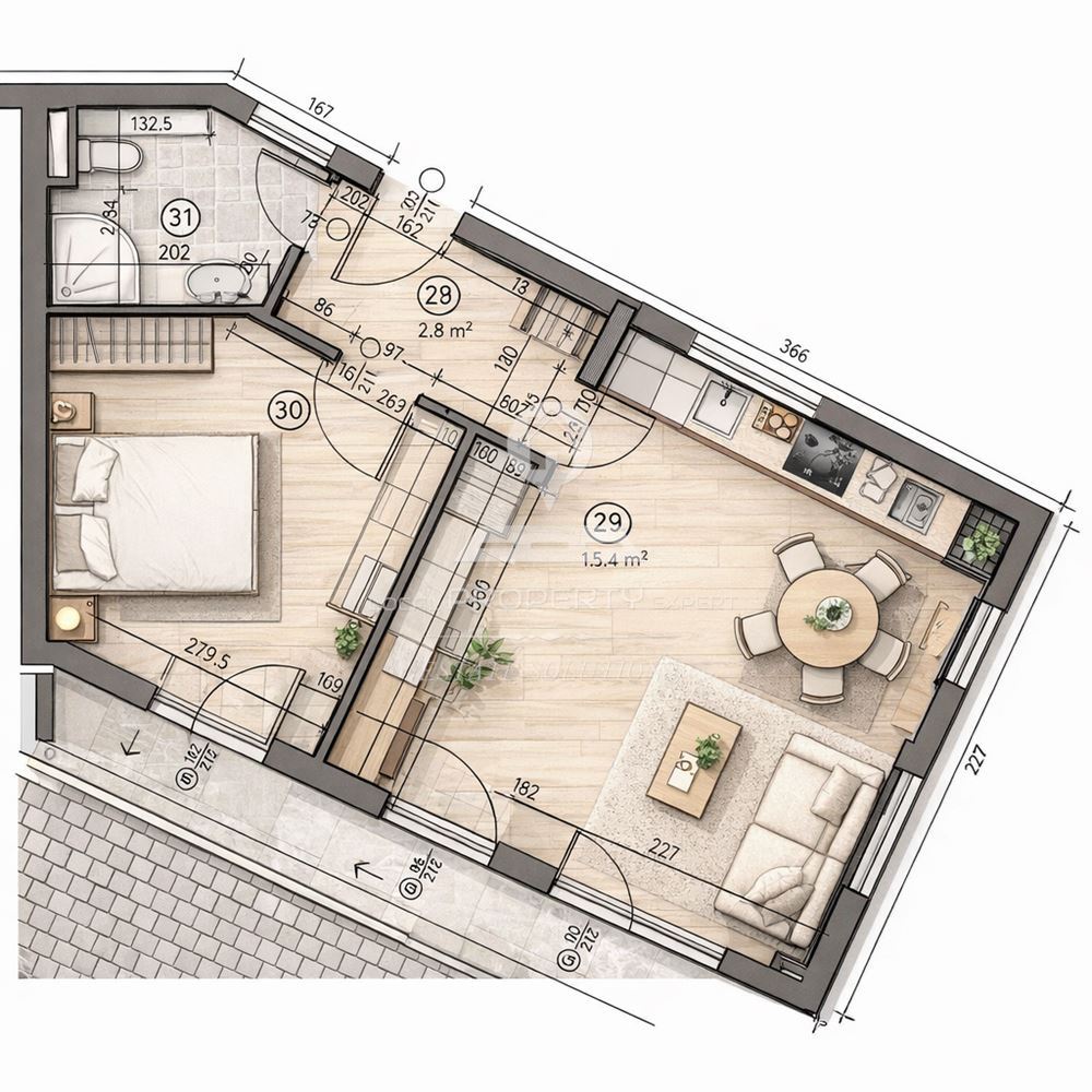 ЮЖЕН, ДВУСТАЕН АПАРТАМЕНТ С АТРАКТИВНА ЛОКАЦИЯ, ГР.БАНСКО - 0