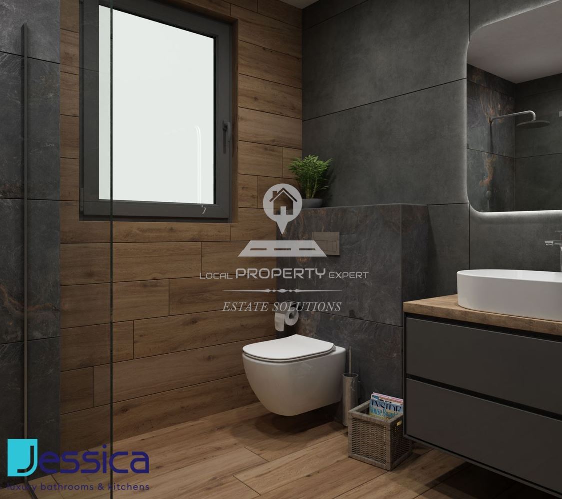 НОВА ЕДНОФАМИЛНА КЪЩА "ДО МЕБЕЛИ" - ПОДОВО С ТЕРМОПОМПА И ПРОСТОРЕН ГАРАЖ - 0