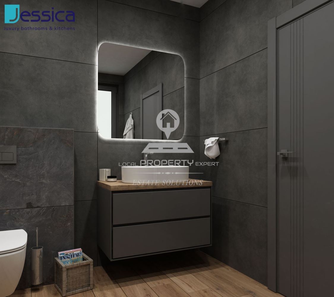 НОВА ЕДНОФАМИЛНА КЪЩА "ДО МЕБЕЛИ" - ПОДОВО С ТЕРМОПОМПА И ПРОСТОРЕН ГАРАЖ - 0