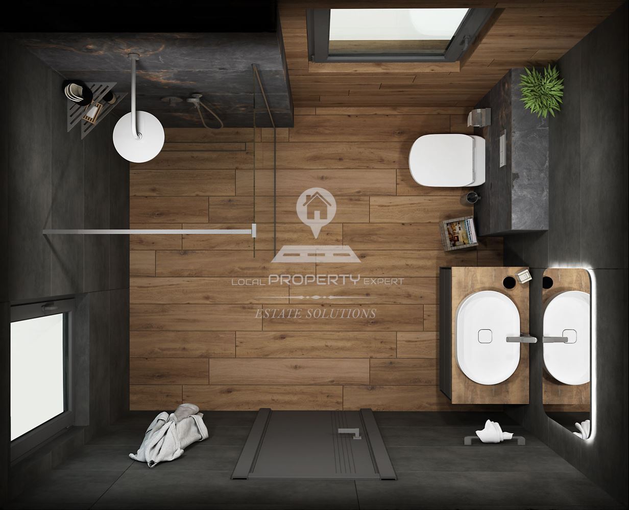 НОВА ЕДНОФАМИЛНА КЪЩА "ДО МЕБЕЛИ" - ПОДОВО С ТЕРМОПОМПА И ПРОСТОРЕН ГАРАЖ - 0